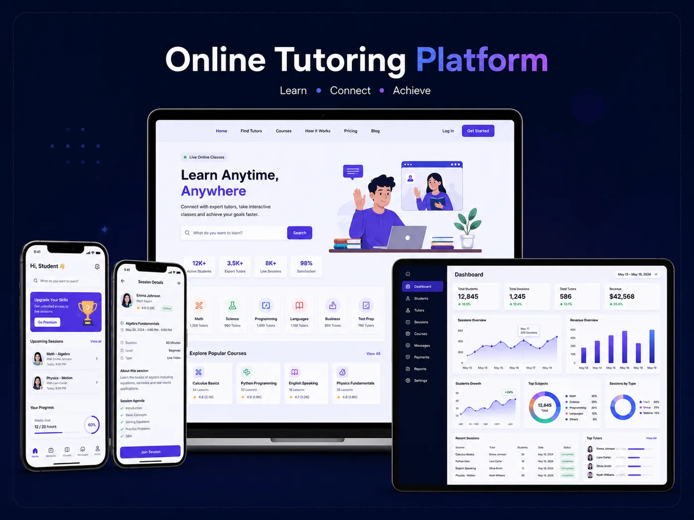 TutorHub Tutoring Platform — Education Technology project by CodevexAI